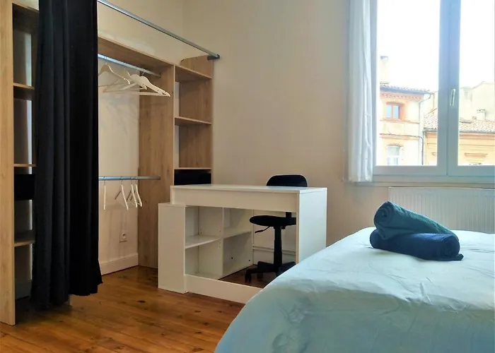 Chambre Privee Et Spacieuse Au Sein D'un Logement Partage - Central, Quartier Villebourbon - 3 Doubles - 2 Balcons - Places De Stationnements Gratuites - 5 Min A Pied Gare Et Hypercentre דירה *