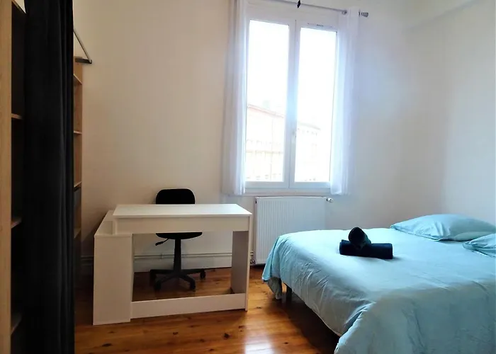 Chambre Privee Et Spacieuse Au Sein D'un Logement Partage - Central, Quartier Villebourbon - 3 Doubles - 2 Balcons - Places De Stationnements Gratuites - 5 Min A Pied Gare Et Hypercentre